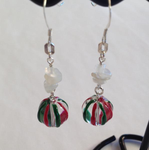 Main Image Stripes and moonstone earrings