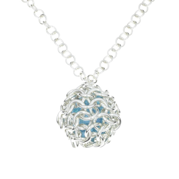 Main Image Silver net turquoise glass