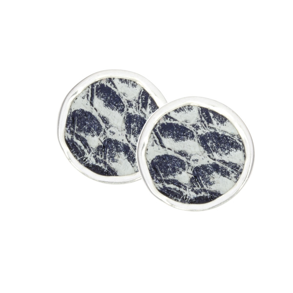Main Image Black and white salmon studs